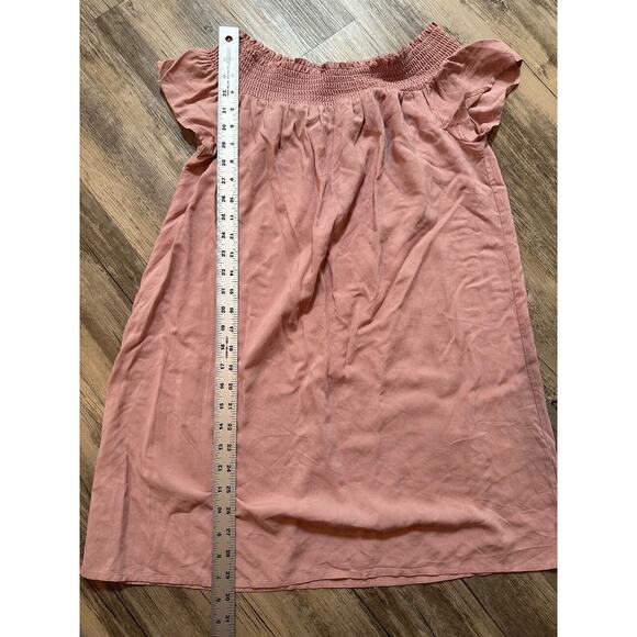 Tacera Off the Shoulder Dress Small Boho Sheath Pink Cap Sleeve Casual - Picture 2 of 5